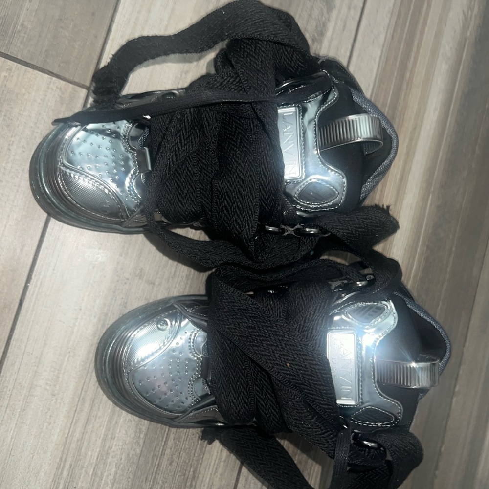 Lanvin Black and Silver Sneakers Modern Design